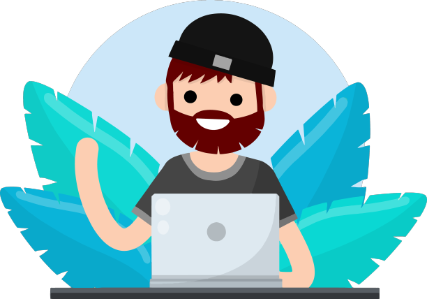 男人坐在桌前用笔记本电脑教育概念图片下载