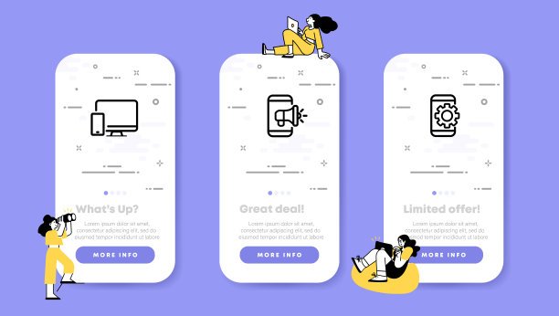 象形图设置图标。监视器，电话，扬声器，分享，告诉朋友，电话设置，齿轮。UI手机应用屏幕。矢量线图标的业务和广告图片下载