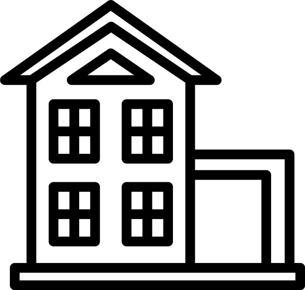 小型双层房屋图标轮廓风格图片下载