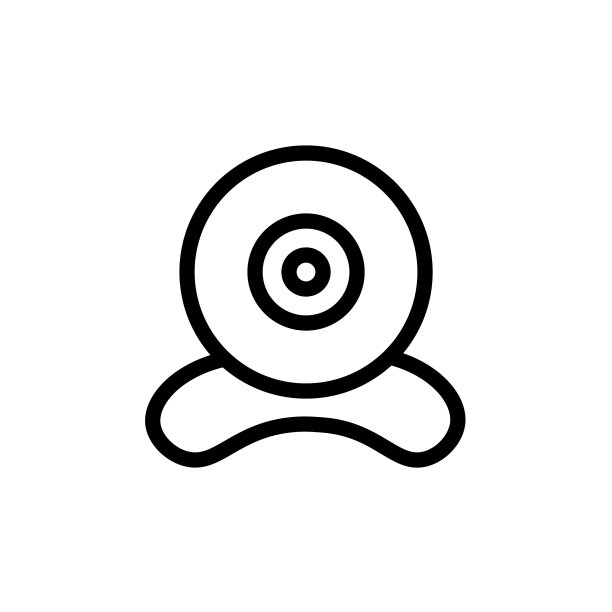 网络摄像头扁平线条图标标志模板图片下载