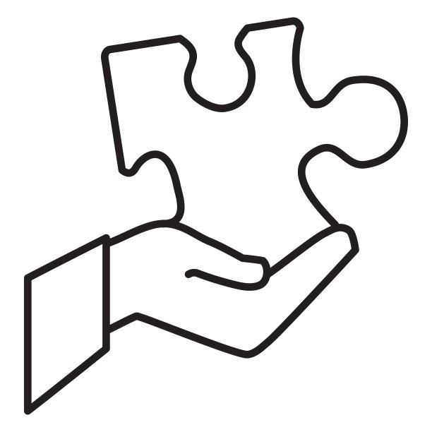 人力资源团队工作业务人员手拼图片细线图标可编辑的笔画图片下载