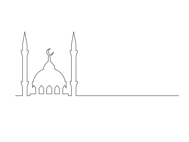 白色背景下的清真寺图片下载