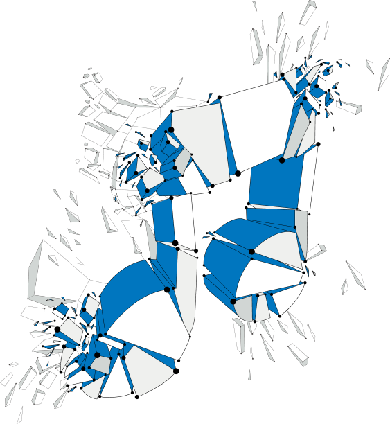 音符爆炸成3d逼真的碎片图片下载