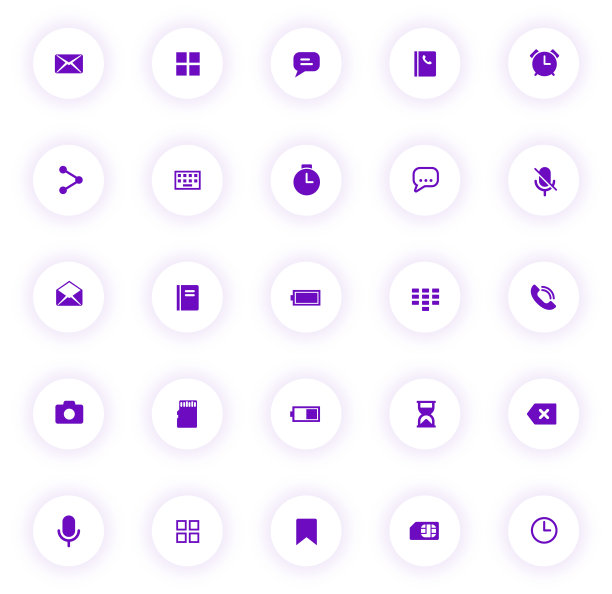 紫色智能功能矢量图标图片下载