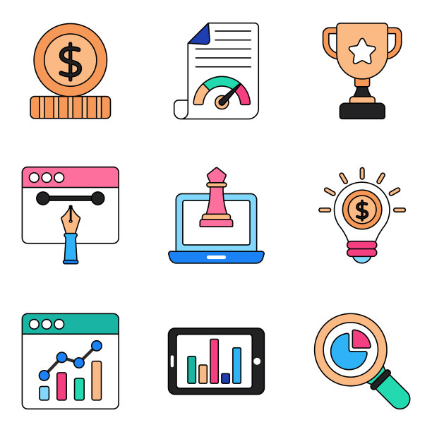 商业扁平图标素材包图片下载