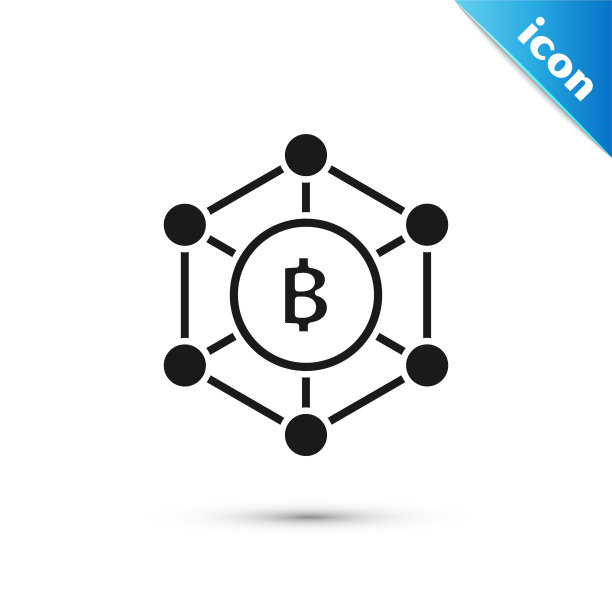 黑色区块链技术比特币图标图片下载