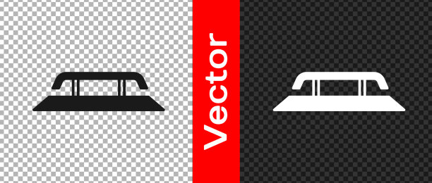 黑色滑板楼梯与轨道图标隔离上图片下载