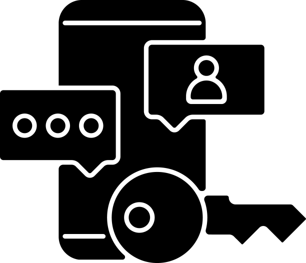 社交媒体密码黑色字形图标图片下载