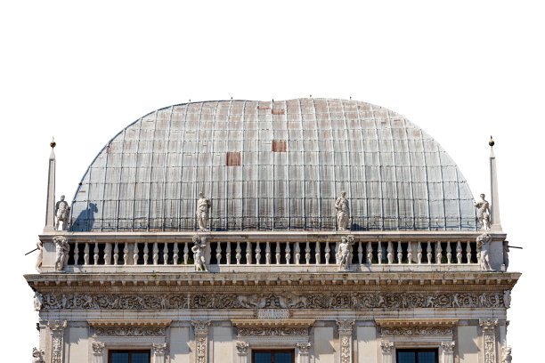 凉台宫(Palazzo della Loggia)孤立在白色背景-布雷西亚伦巴第意大利图片下载