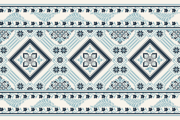 锦缎花十字绣图片下载