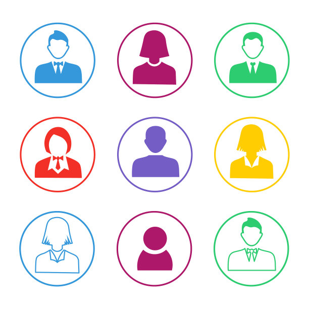 五彩缤纷的人化身图标集图片下载