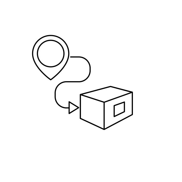 包装位置-运输和物流交付和运输在一个透明的基础上细线图标图片下载