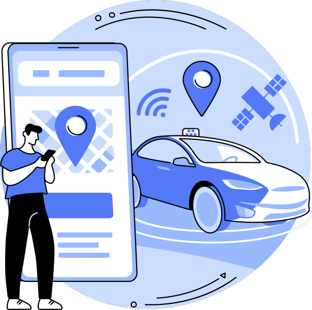 自动驾驶出租车的抽象概念图片下载