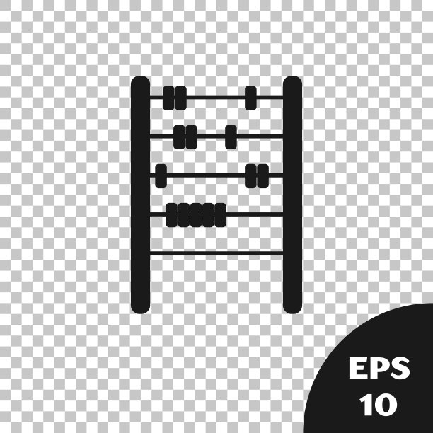 黑色算盘图标隔离在透明图片下载