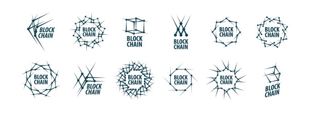 抽象区块链logo合集图片下载