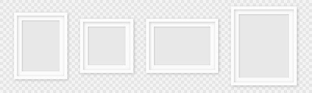 在透明背景上设置现实的空帧。图片下载
