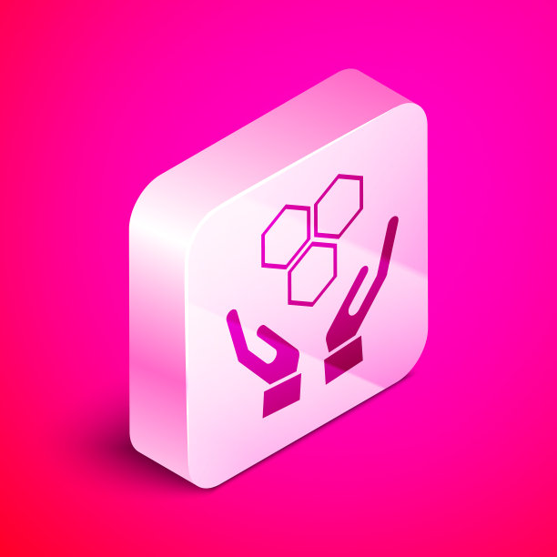 等距蜂窝和双手图标隔离上图片下载