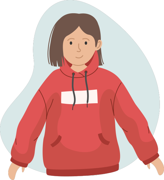 一个穿着粉色连帽衫的女孩图片下载