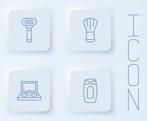 定线刮胡刀化妆刷眼影图片下载