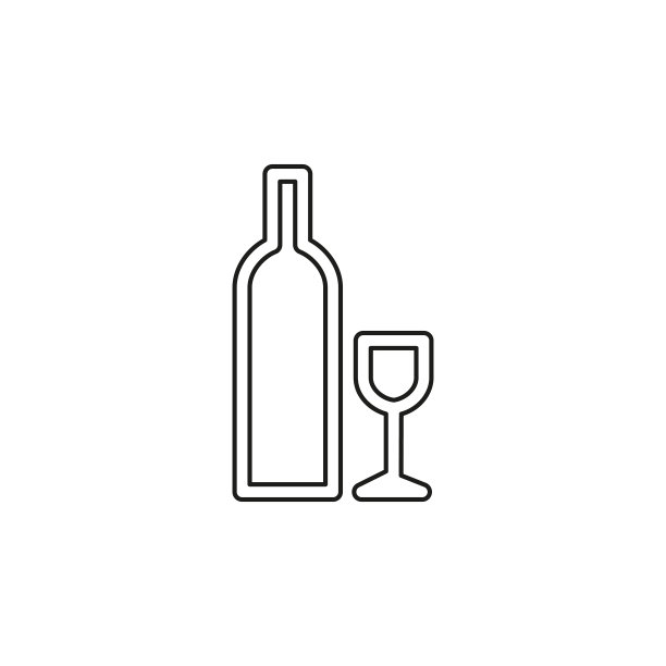 啤酒瓶和玻璃杯图标图片下载