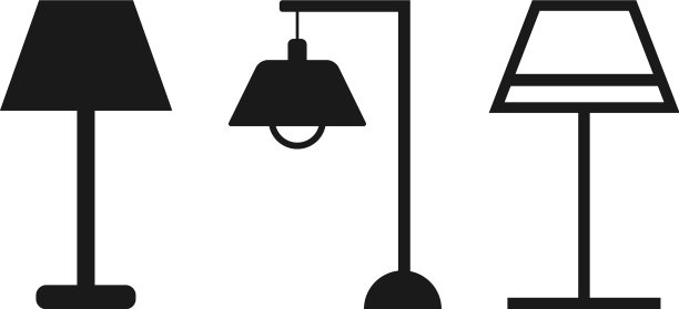 灯具图标集扁平灯具图标标志图片下载