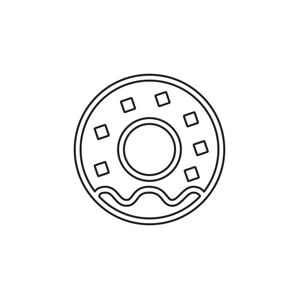 甜甜圈图标-蛋糕或甜点小吃图片下载