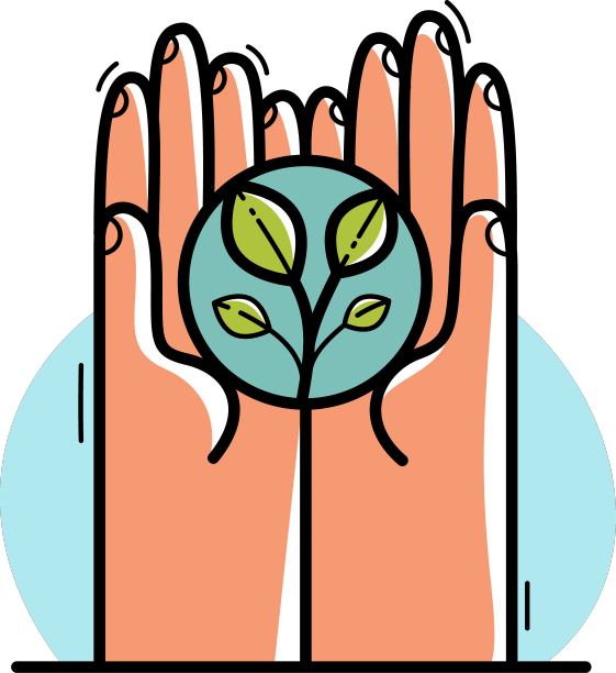 两只手用小植物保护和展示图片下载