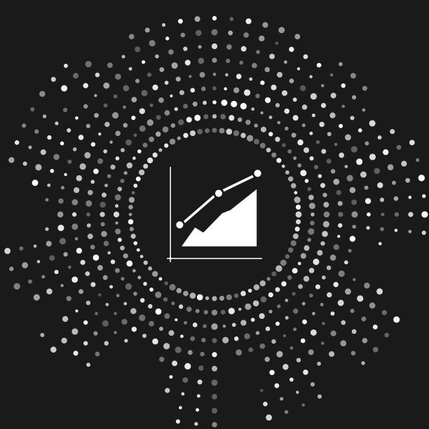 灰色背景上的白色饼图信息图图标图片下载