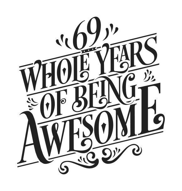 整整69年都很棒——生日设计图片下载