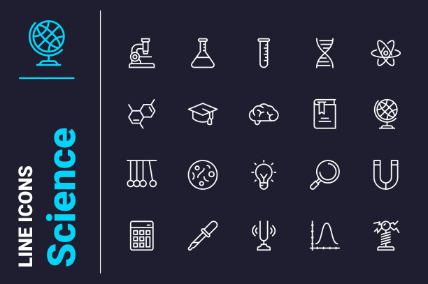科学实验室和测试图标设置图片下载
