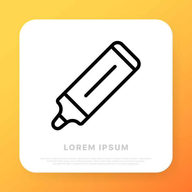 文本行图标的高亮显示。文件，重要信息，数据，记号笔，纸张，工作，秘书，员工，学生。文具的概念。矢量线图标的业务和广告图片下载