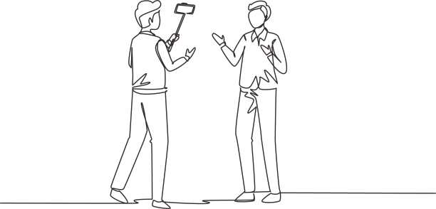 单线连续绘制演示者拍摄图片下载