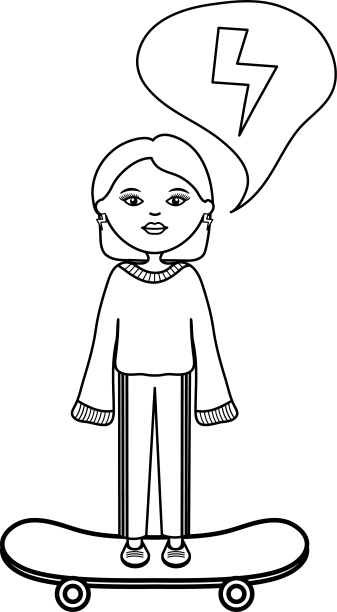 可爱的滑板女人图片下载