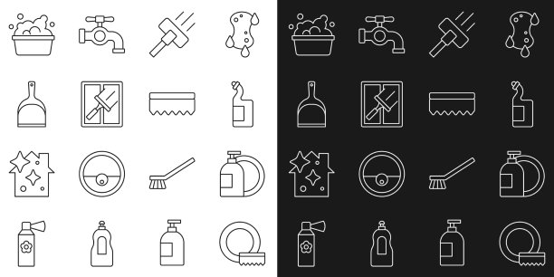 餐具洗涤剂瓶线条图标图片下载