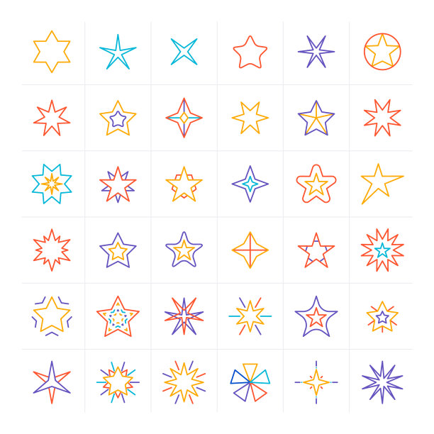 星星符号线条图标图片下载