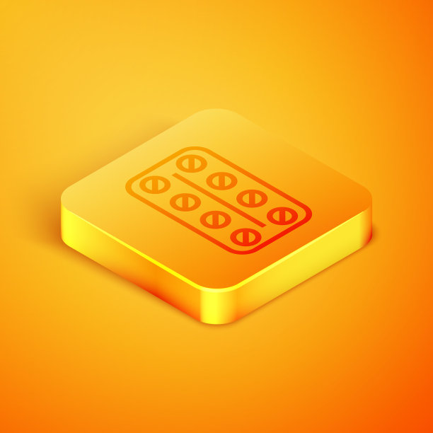 孤立的2.5D线条药丸泡罩包装图标图片下载