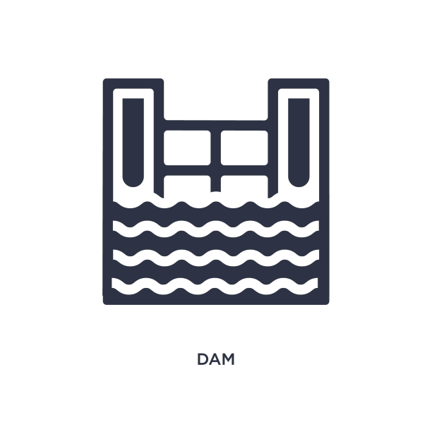 大坝图标上的白色背景简单的元素图片下载