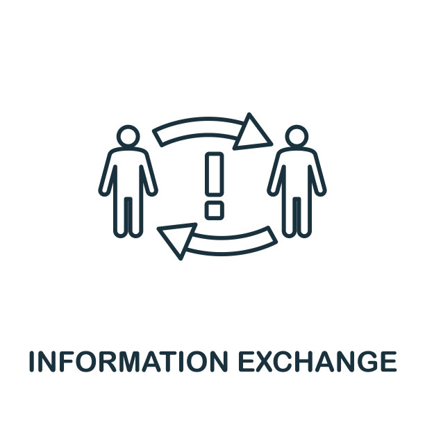 信息交换图标。来自业务技术集合的简单元素。填充信息交换图标的模板，信息图和更多图片下载
