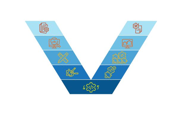 V模型软件开发方法图标矢量图图片下载