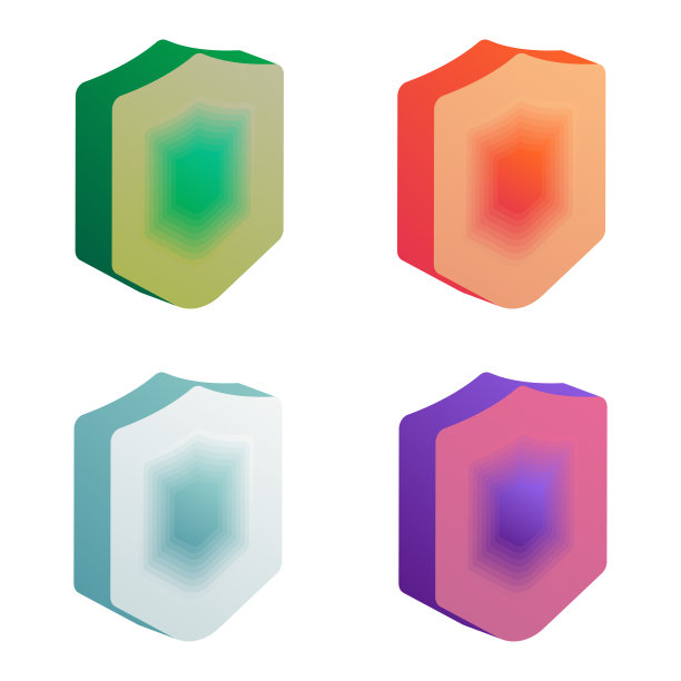 屏蔽安全图标，保护，保险，测试成功，隔离矢量插图，3d渲染，4个选项图片下载