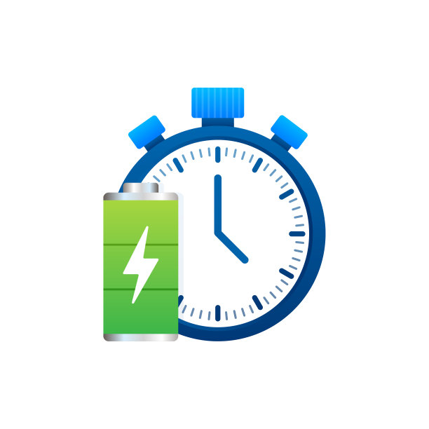 现代卡通图标与绿色快速充电。向量图形。矢量标志图片下载
