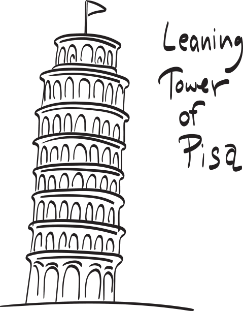 意大利的比萨斜塔被孤立在图片下载