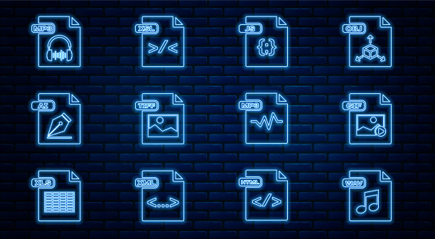 线条文件格式合集：WAV、GIF、JS、TIFF、AI、MP3等图片下载