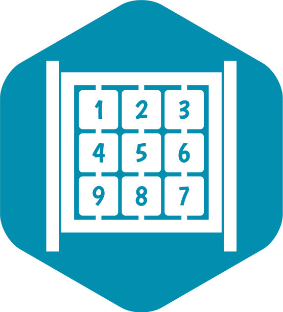 立方体与数字的操场图标简单的风格图片下载