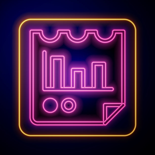 发光霓虹灯带图表的文件图标图片下载
