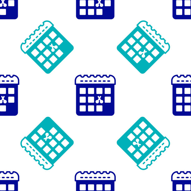 蓝色日历与理发日图标隔离图片下载