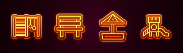 瑞典墙长椅沙坑沙子线条组合图片下载