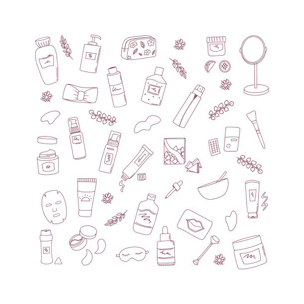 皮肤护理涂鸦套装图片下载
