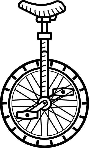 儿童独轮自行车着色页面图片下载