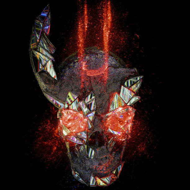 光绘照片，头骨，音乐专辑封面，抽象剪影图片下载